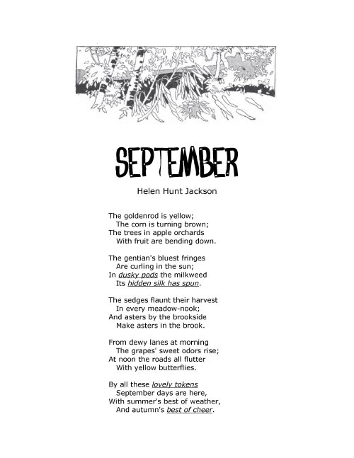 September Poem by Helen Hunt Jackson
