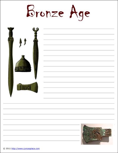 Bronze Age Notebooking Page