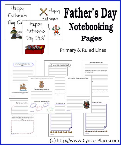 Father's Day Notebooking Pages