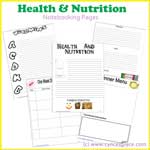 Health and Nutrition Notebooking Pages